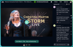 A screenshot from a Crowdcast event, showing the live chat on the right side.