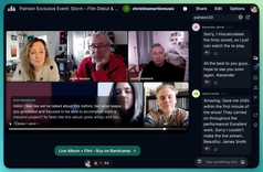 A screenshot from a Crowdcast live-streamed Q&A session. Four individuals are shown in separate video windows.
